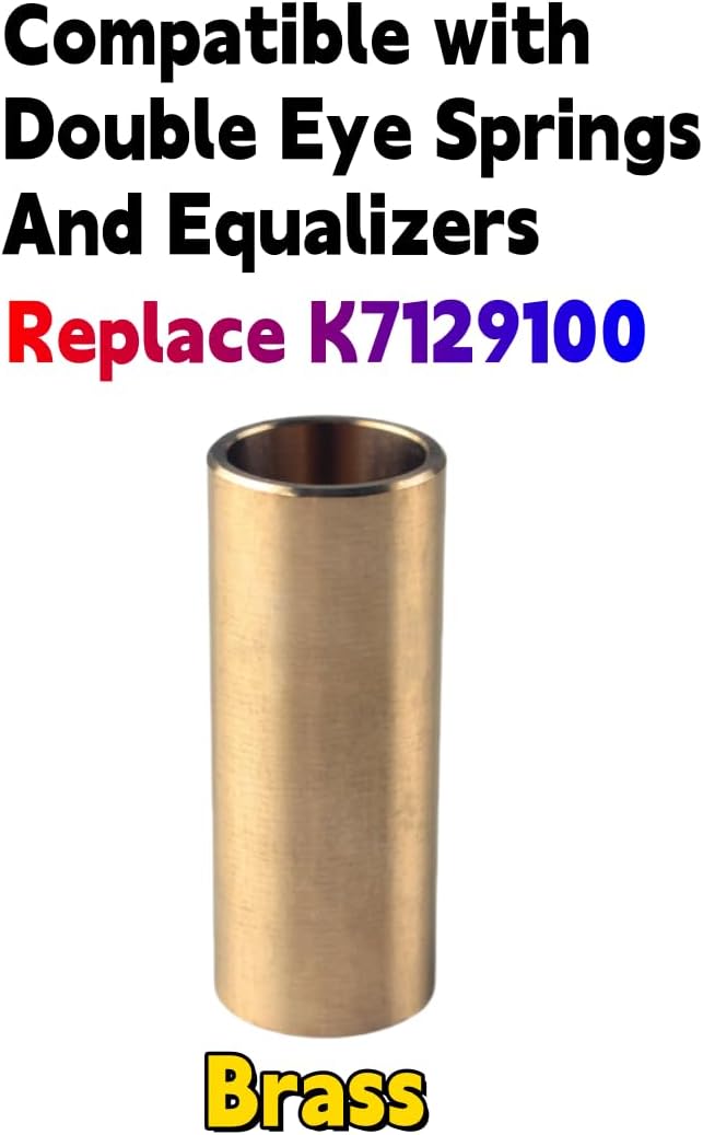 Brass Trailer Leaf Spring Bushing Kit Shackle Bushings for Trailer Axle Compatible with Double Eye Springs ID 9/16"