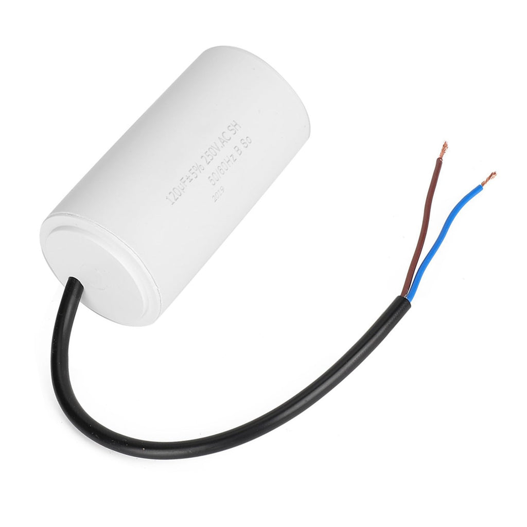 CBB60 Run Capacitor, Wire 250VAC 120uF 50/60Hz Capacitor for Motor Air Compressor
