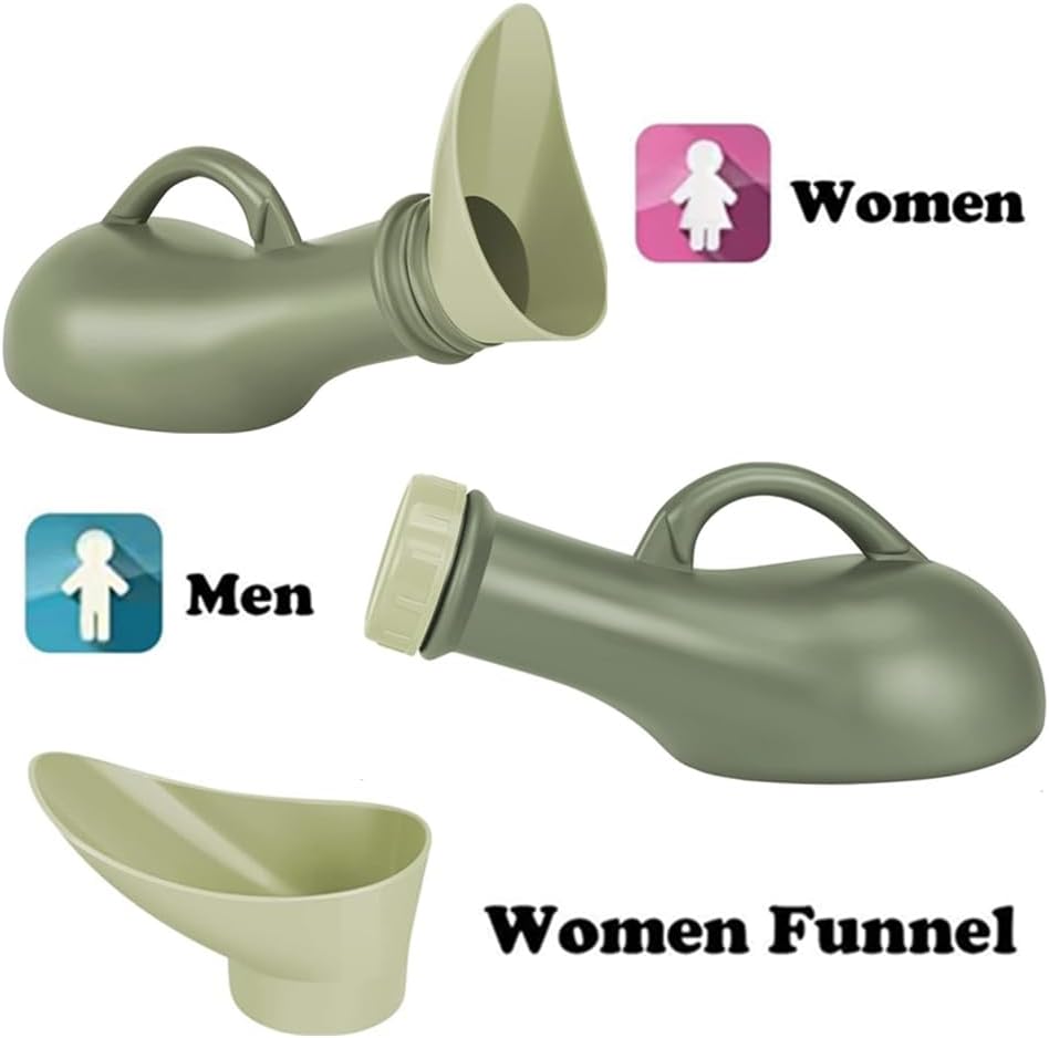 Unisex Portable Urine Bottle Urinal for Men and Women with a Lid and Funnel Mobile Toilet Plastic Pee for Camping