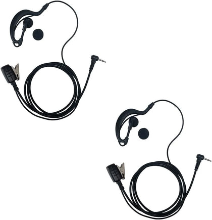 G-Shape Earpiece 2-Pack Compatible with MH230R MR350R T200 | Surveillance Headset, PTT Mic, Comfort, Hands-Free