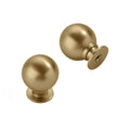 2 Pack 1.1 Inch Vintage Ball Brushed Brass Cabinet Knobs Kitchen Cabinet Hardware Brushed Gold Drawer Knobs Pulls for