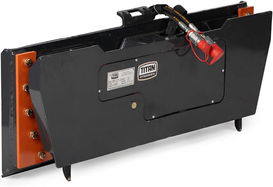 Hydraulic Tilt Mount Plate for Skid Steers, 25 Degree Left Right Tilt, Quick Tach Mounting System for Grader Blades