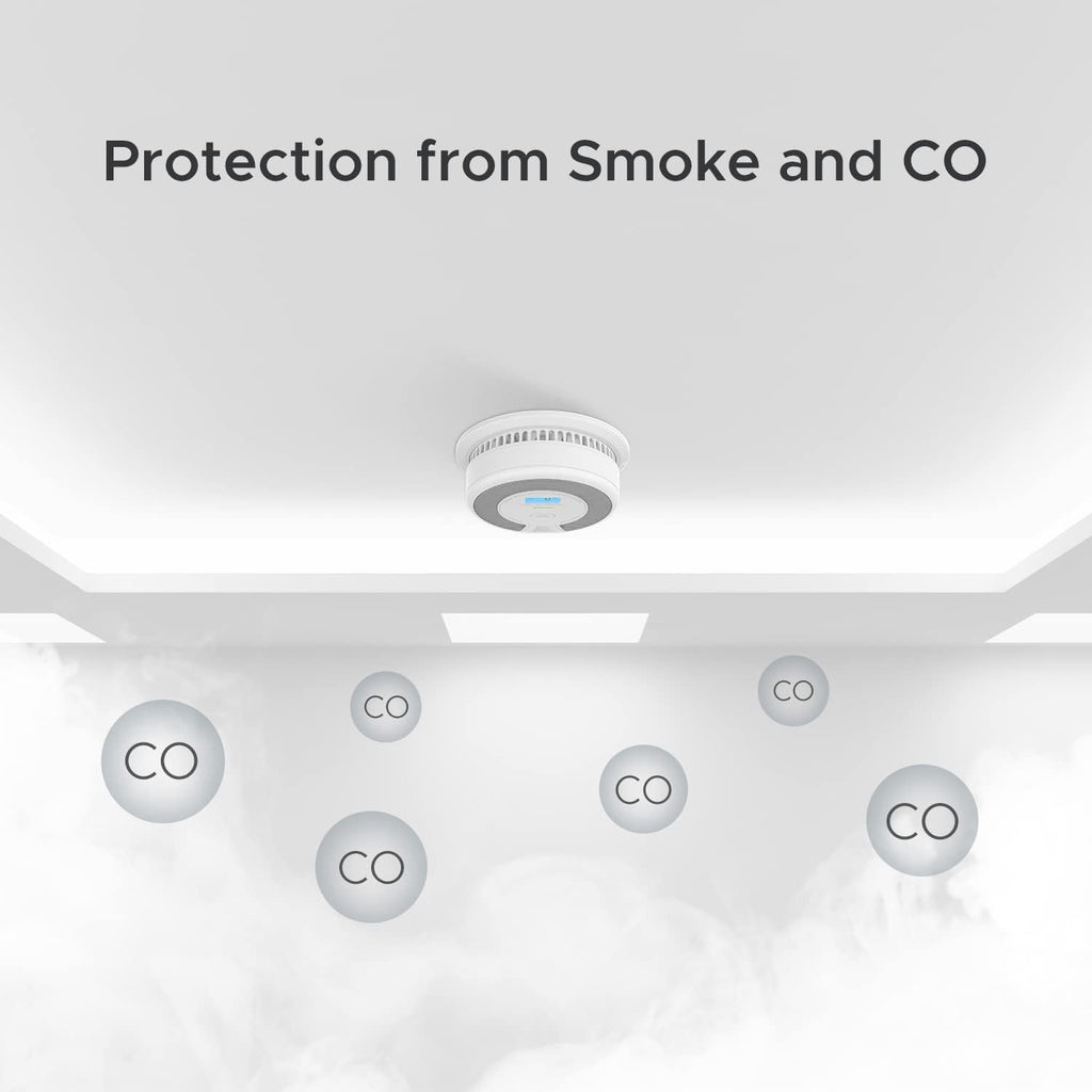 10-Year Battery Combination Smoke Carbon Monoxide Alarm Detector with Large LCD Display, UL 217 & UL 2034 Certified