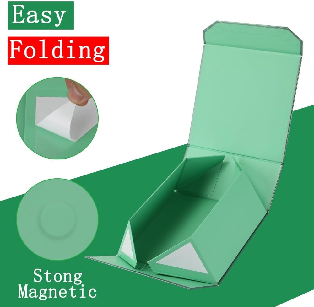 Green Large Magnetic Gift Box with Lid 13x11x5.3 In 1 Pack
