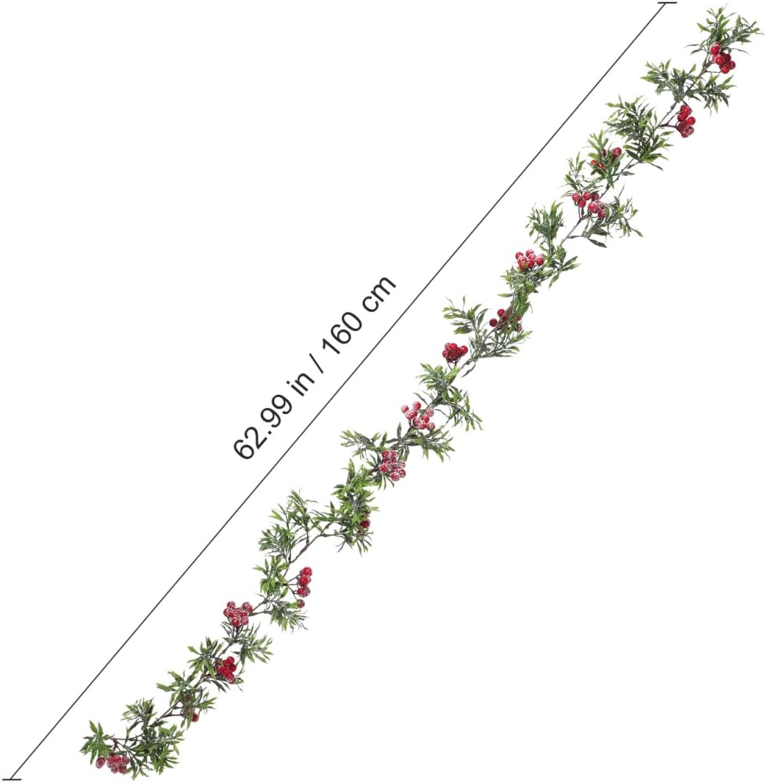 Christmas Garland for Table Decorations, 5.2Ft Holiday Garland with Frosted Snowy Bristle Pine for Mantle Stairs