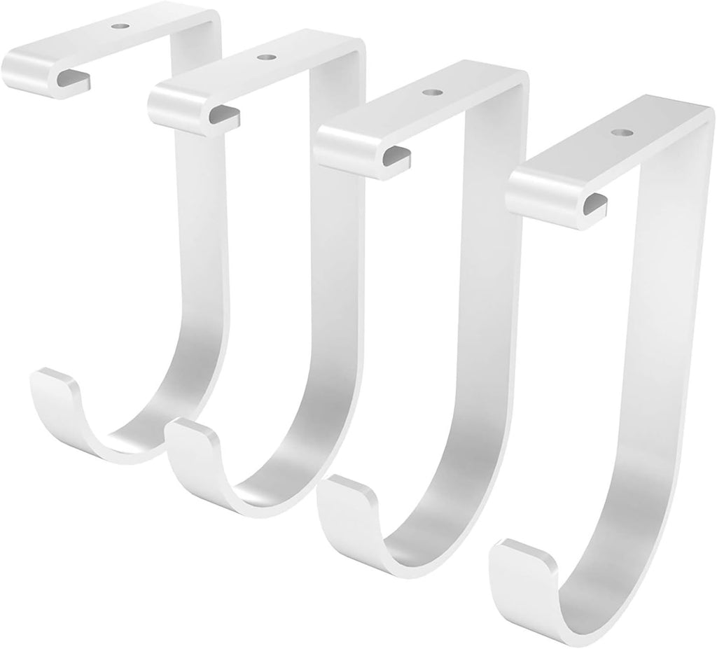 4 Pack Add On Storage Flat Hook Accessory for Garage Ceiling Rack and Wall Shelving, Max Weight Capacity up to 50lbs
