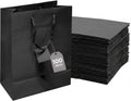 Novel Box Black Gift Bags with Handles, 100 Pack, 8x4x10 Inches