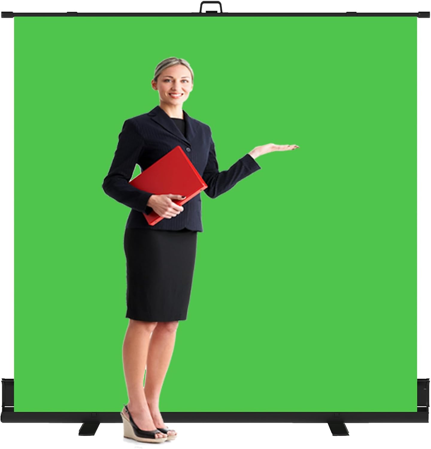 (78.7"x78.7"Large Fabric) Pop Up Green Screen Collapsible Chroma Key Backdrop,Portable Retractable Photo Background
