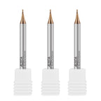 ALYICIA 3PCS 0.2mm TISIN Coated 2-Flute Micro Flat End Mill Set for Steel