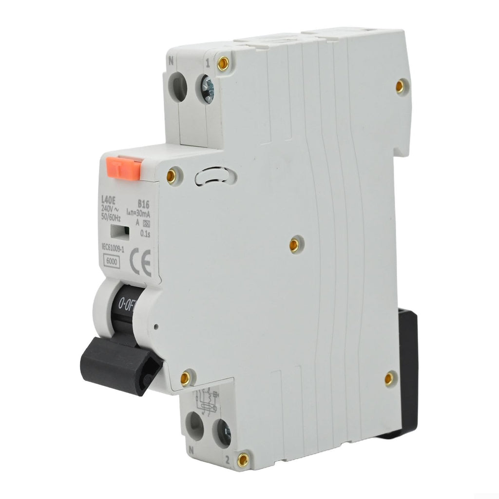 Hosrivae RCBO Breaker 16A Type A B, 30mA Residual Current Switch 230V 1P+N with Visual Indicator, DIN Rail Home