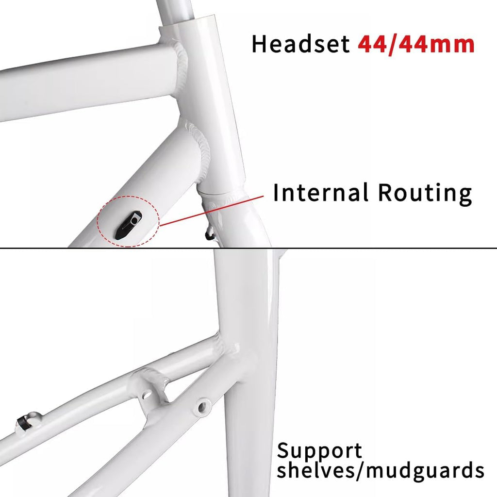 Gravel Road Bike Frameset 700C Disc Brake Aluminum Alloy Bicycle Frames 47cm Cyclocross Bike Frame with Fork Routing