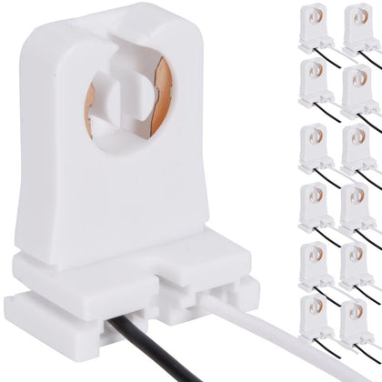 12-Pack JACKYLED Non-Shunted Turn-Type T8 Lamp Holder UL Socket Tombstone