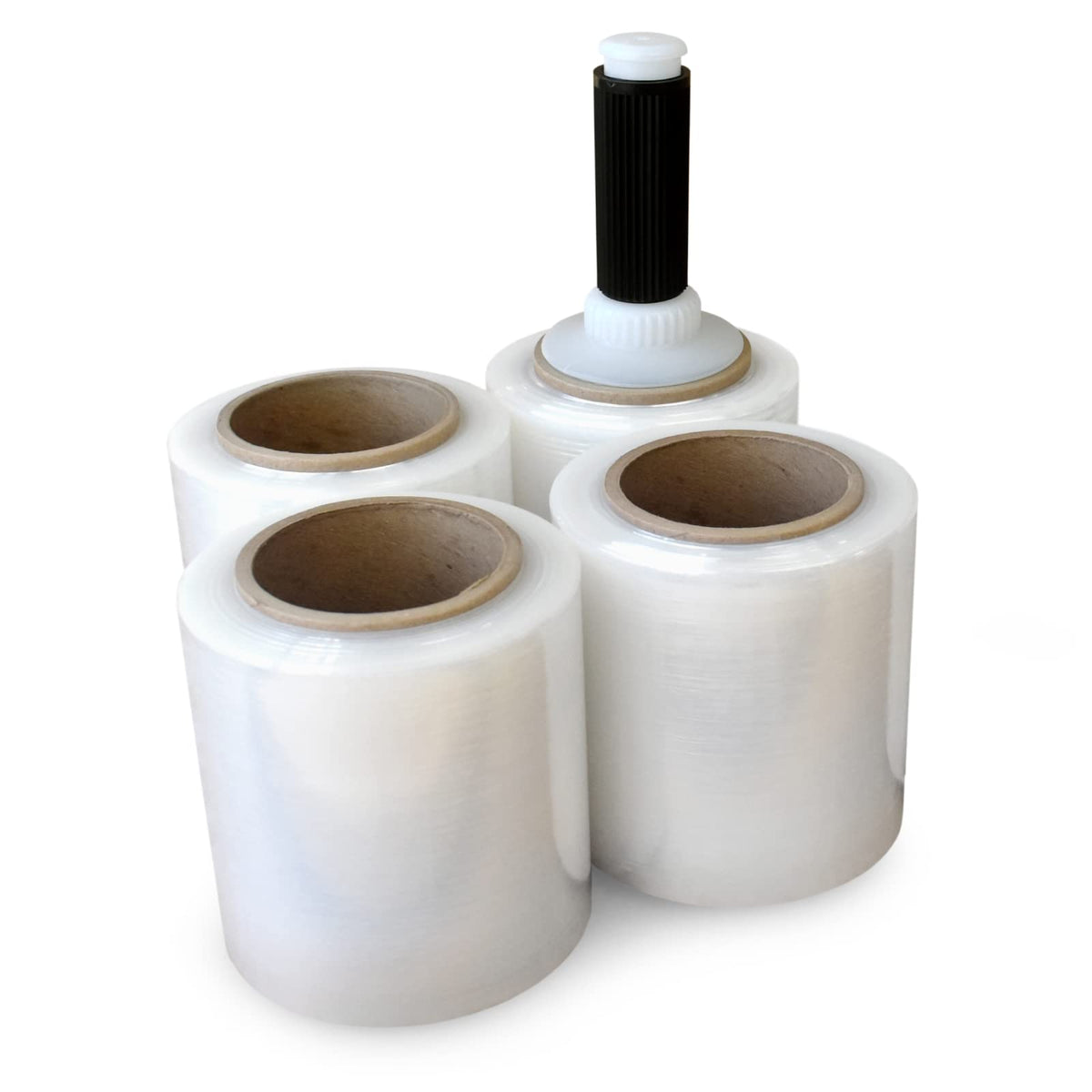 5" x 1000' Stretch Wrap Mini Rolls, 80 Ga (4-Pack) - USA-Made
