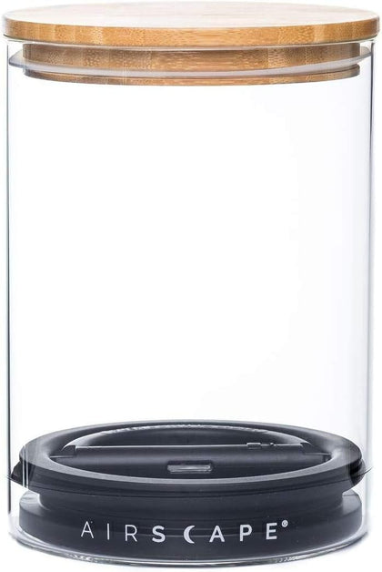 Planetary Design Borosilicate Glass Coffee Canister, Food Storage | Glass Storage With US Patented Airless Inner Lid