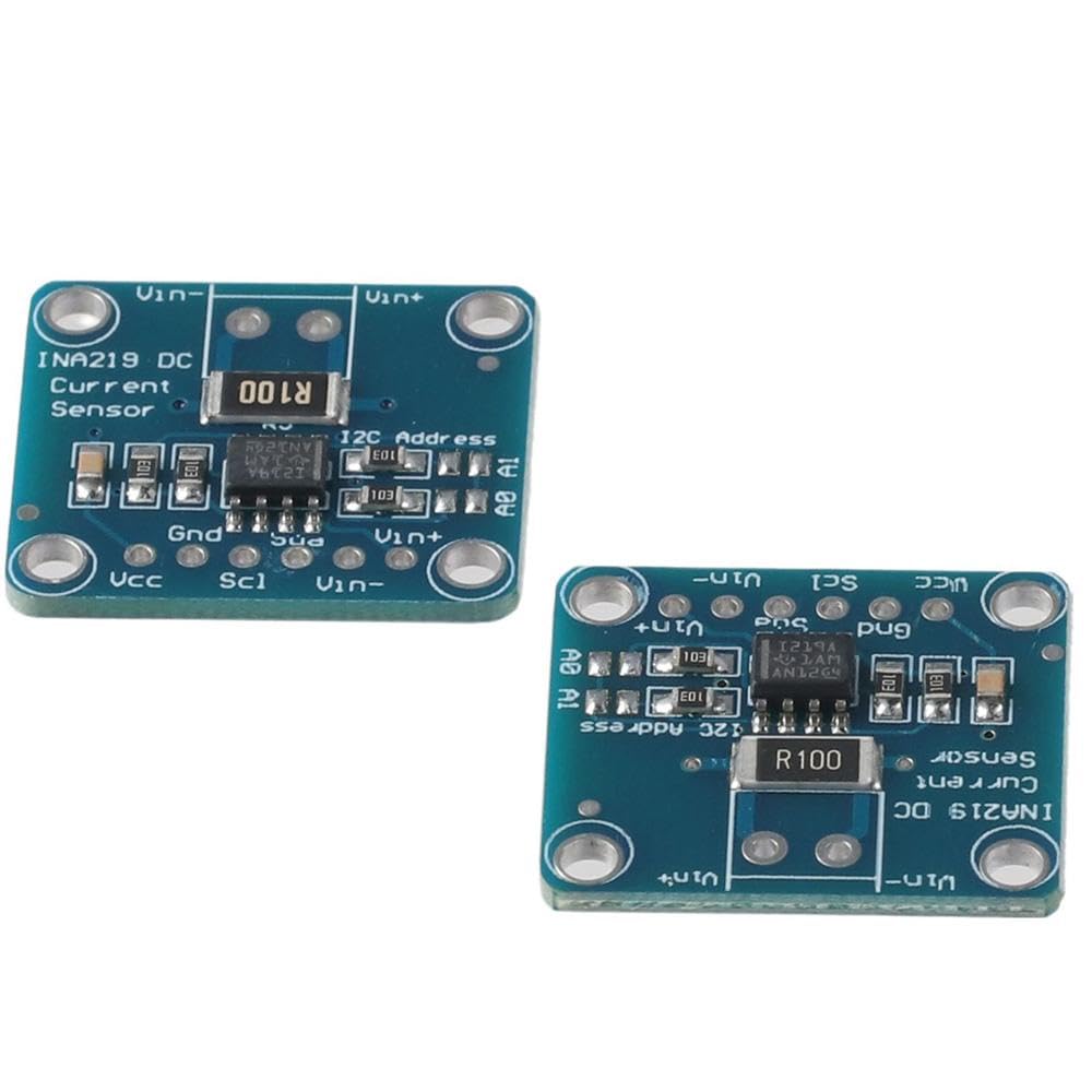 2Pcs INA219 I2C Interface, Bi-Directional DC Sensor, DIY Current Power Supply, Breakout Board Module Kit for Arduino Raspberry Pi, Blue