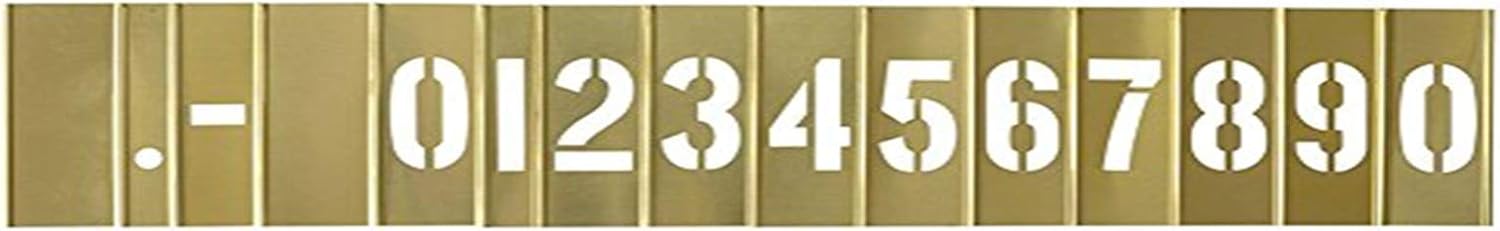 Curb Stencil Kit for Address Painting, 4 inch Brass Interlocking Numbers Stencils - 15 Piece Set