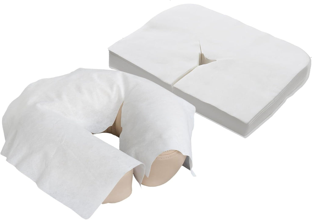 Flat Disposable Face Cradle and Headrest Covers – Medical-Grade, Ultra Soft, Luxurious, Non-Sticking Massage Headrest
