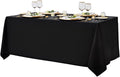 90x132 Inch Black Tablecloth for 6-8 Foot Rectangle Tables