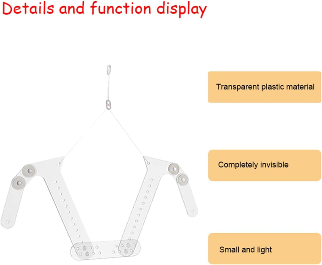 Adjustable Mannequin Form Invisible Hanger, Acrylic Hang Clothes Holder, Clothing Photography Wall Mount Hanger