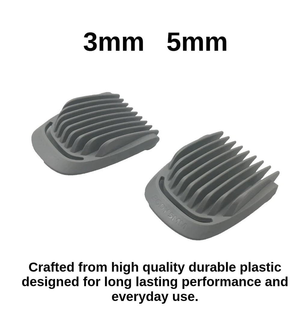 3mm 5mm Blade Guard Comb Body Groom Set for Philips Norelco | Fits MG3740 MG3750 MG3910 MG3919 MG3939 MG5750 MG5910