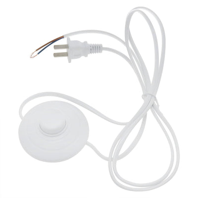 Foot Pedal Floor White Foot Switch Circular Inline Light Switch Control Foot Switch with 1.8m Flat Plug for Cable and