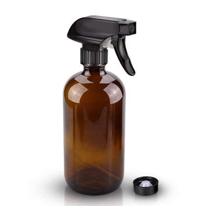 Amber Glass Spray Bottles, 16 oz Glass Spray Bottles for Cleaning Solutions and Essential Oils, Refillable Empty