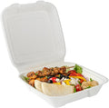 No PFAS Added 32 oz Bagasse Clamshell Containers, 100 Ct