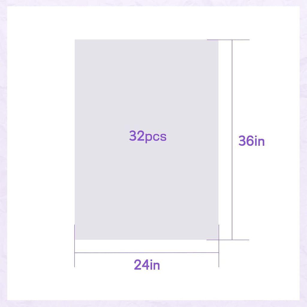 32 Sheets 24" x 36" White Tissue Paper for Gift Bags
