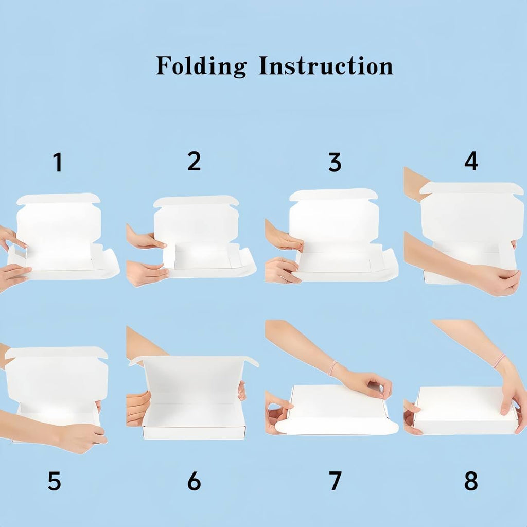 9x6x2 Inches White Corrugated Cardboard Shipping Boxes Set of 2