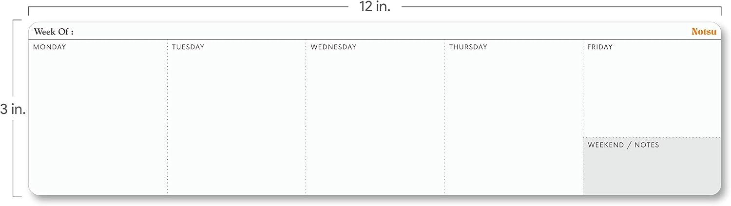 Weekly Planner Notepad | Tear Off Desk Calendar Pad, Undated | Mini Desk Planner Pad, Fits Alongside Keyboard | 50