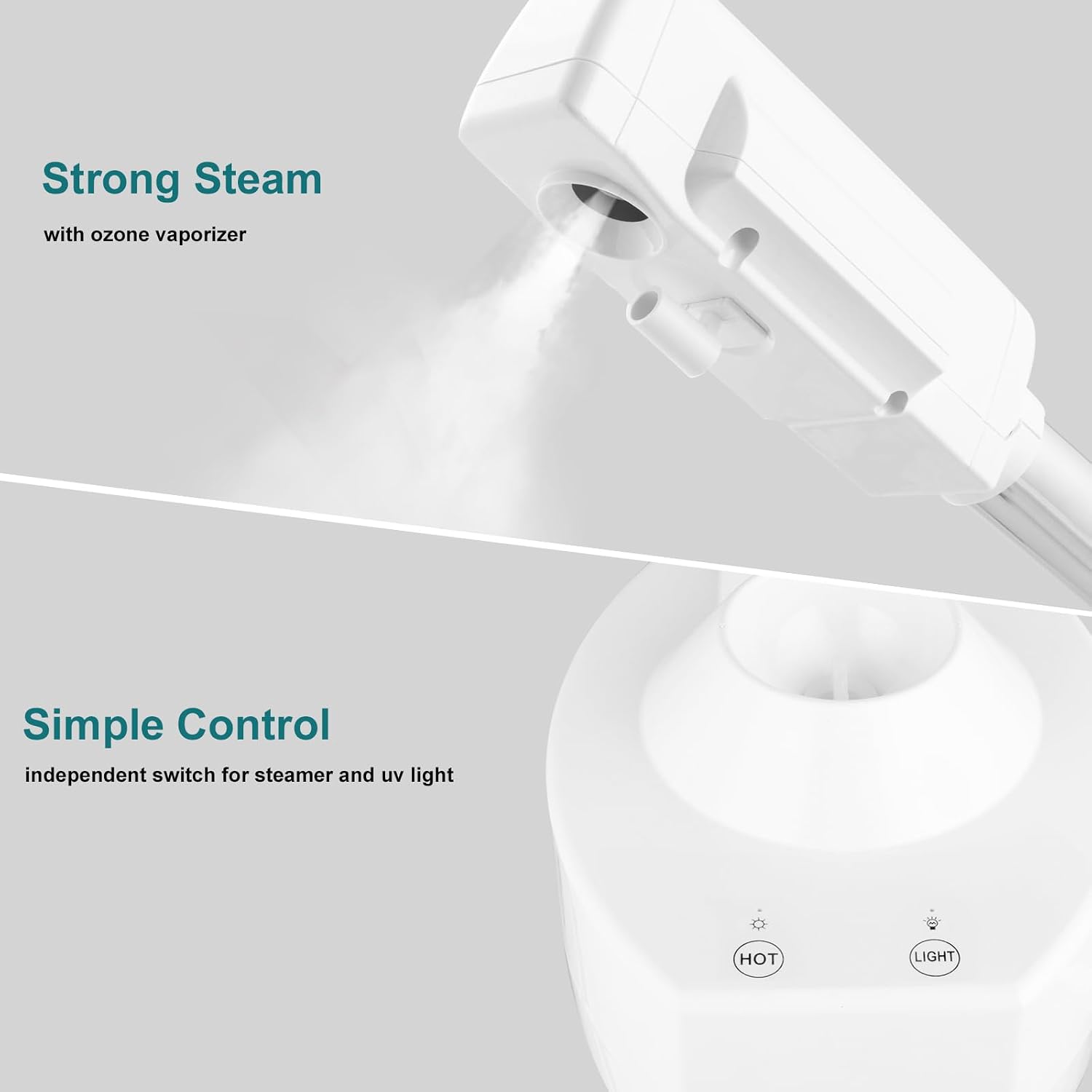 2 in 1 Professional Facial Steamer with 5X Lamp and Touch Screen | Professional Esthetician Steamer Humidifier for