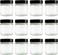 8oz Extra Deep Lug Glass Jar with Silver Lids, pack of 12, Honey, Peanut Butter, Pasta Sauce, Hot Sauce, Candy, Sugar