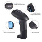 USB 2D QR Barcode Scanner Wired, Automatic Handheld Code Reader