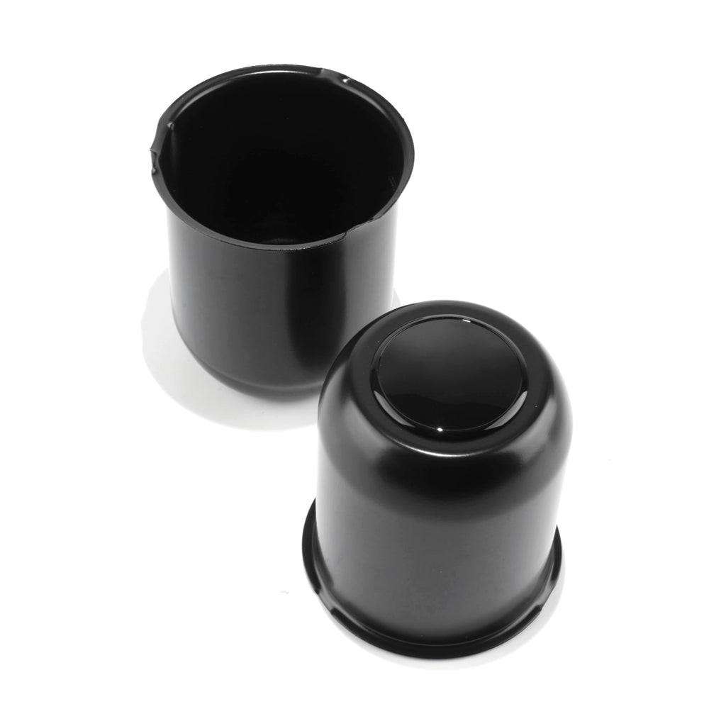 2Pcs 3.74" Stainless Trailer Wheel Center Caps, 4.33" H Matte Black