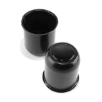 2Pcs 3.74" Stainless Trailer Wheel Center Caps, 4.33" H Matte Black