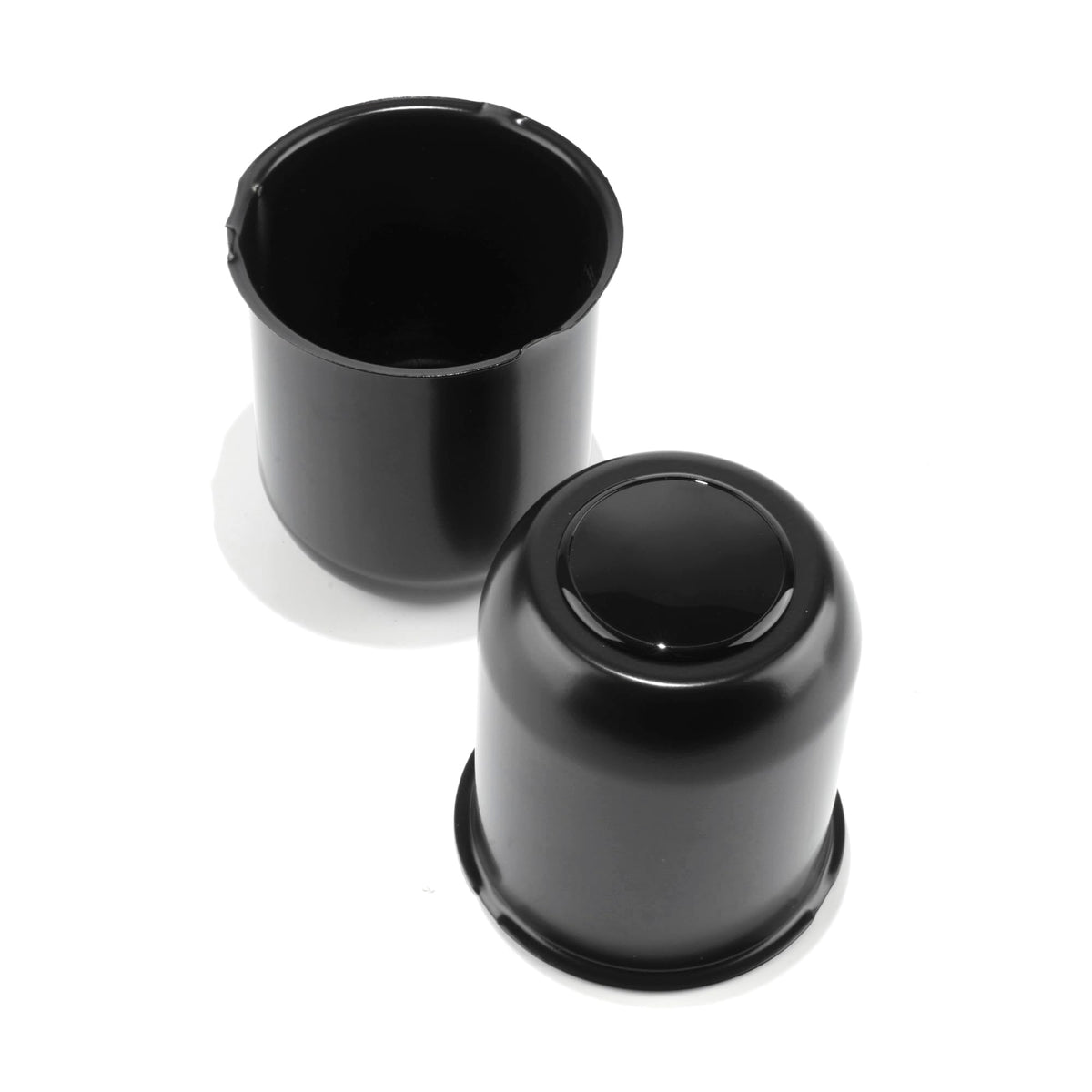 2Pcs 3.74" Stainless Trailer Wheel Center Caps, 4.33" H Matte Black