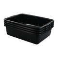 4 Packs Plastic Bus Boxes/Bus Tubs, 13 L Black Commercial Bus Boxes