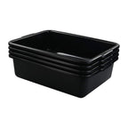 4 Packs Plastic Bus Boxes/Bus Tubs, 13 L Black Commercial Bus Boxes