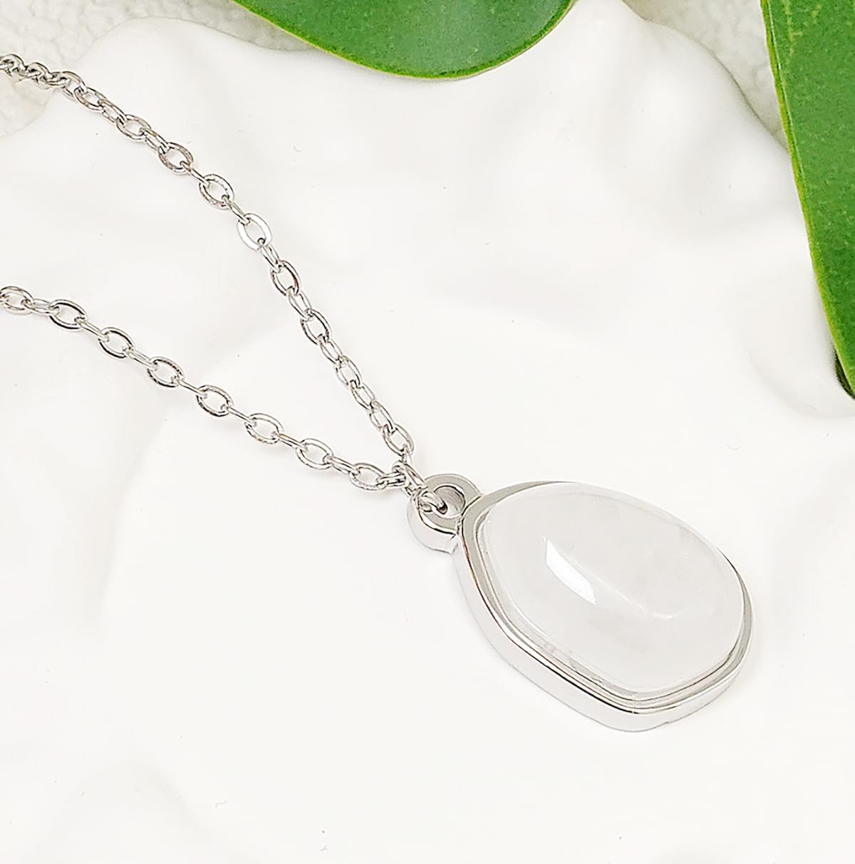 Stone Pendant Necklaces Gemstone Dangle Necklace 18K Gold Plated Teardrop Pendant Necklace for Women