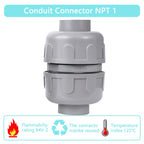 (2 Pcs) NPT 1 Double Conduit Liquid-Tight Connector Straight