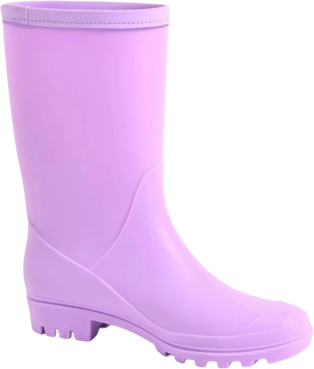 Women's Mid Calf Rain Boots Waterproof Fashion Garden Shoes Anti-slipping Rainboots For Women Comfortable Insole