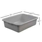 Plastic Dish Tubs, Commercial Bus Tote Box, 3-Pack(Grey, 13L)