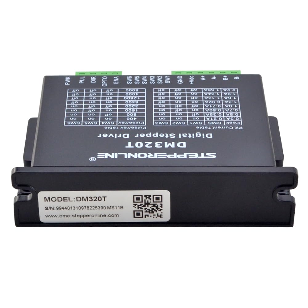 STEPPERONLINE Digital Stepper Driver 0.3-2.2A 10-30VDC 1/64 Micro-Step Resolutions for Nema 8, 11, 14, 16, 17 Stepper Motor