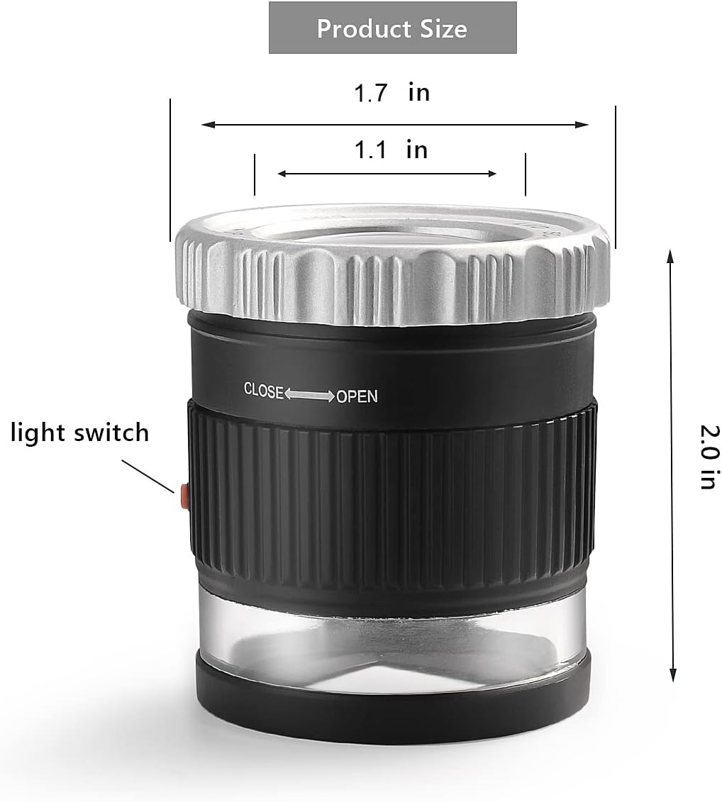 30X Loupe Magnifier Eye Loops Magnifying Glass Jewelry Coin Supplies | 30X,battery,6 lights,portable,adjustable,eye
