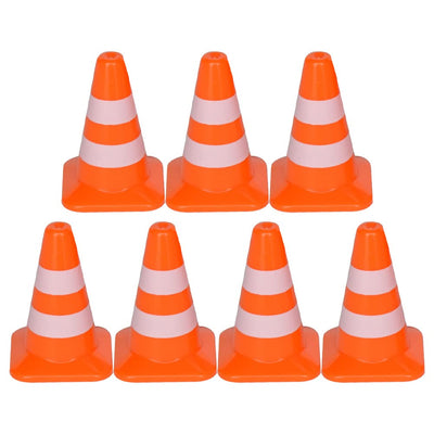 7pcs Mini Traffic Cones, 0.98inch Kids Traffic Signs Miniature Sports Training Roadblock Cones Toy Small Street Signs