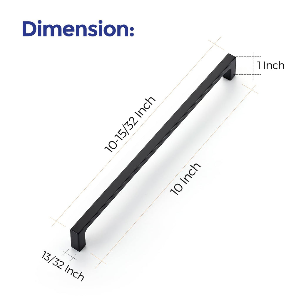 Matte Black Kitchen Cabinet Handles 10 Inch Pulls 35 Pack
