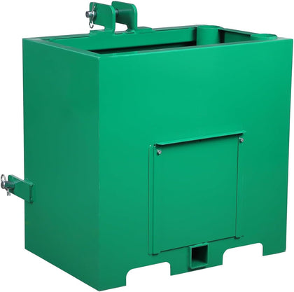 Tractor Ballast Box, 800 Lb Load Capacity, 5 Cu. ft. Heavy Duty Steel Counterweight Box, Fits Category 1 3-Point