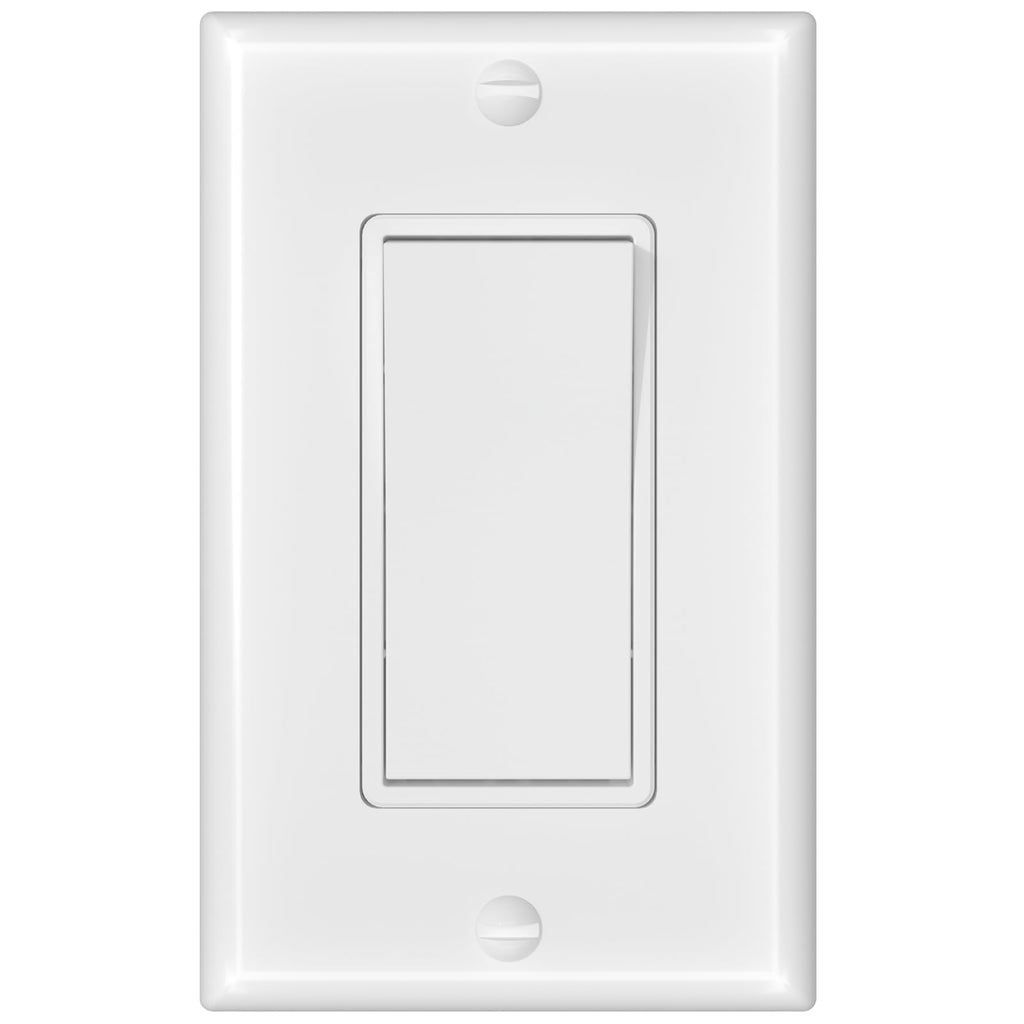 Amico 1 Pack Single Pole Light Switches with Wall Plates