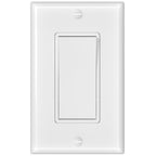 Amico 1 Pack Single Pole Light Switches with Wall Plates