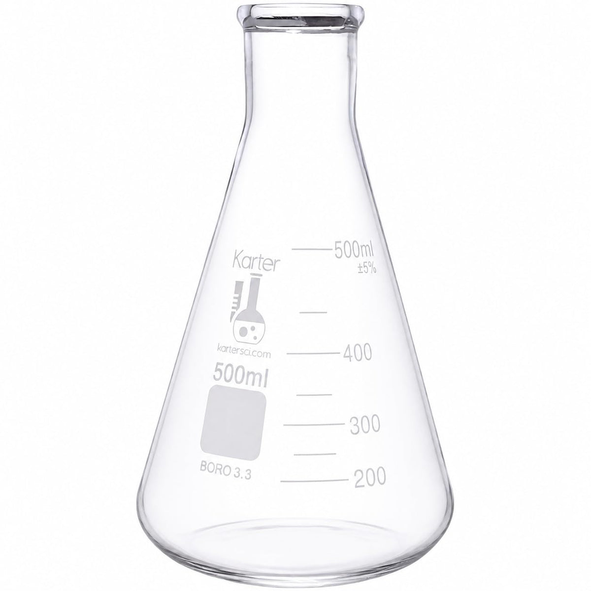Erlenmeyer Flask, 500ml, Karter Scientific 213G29 (Single)